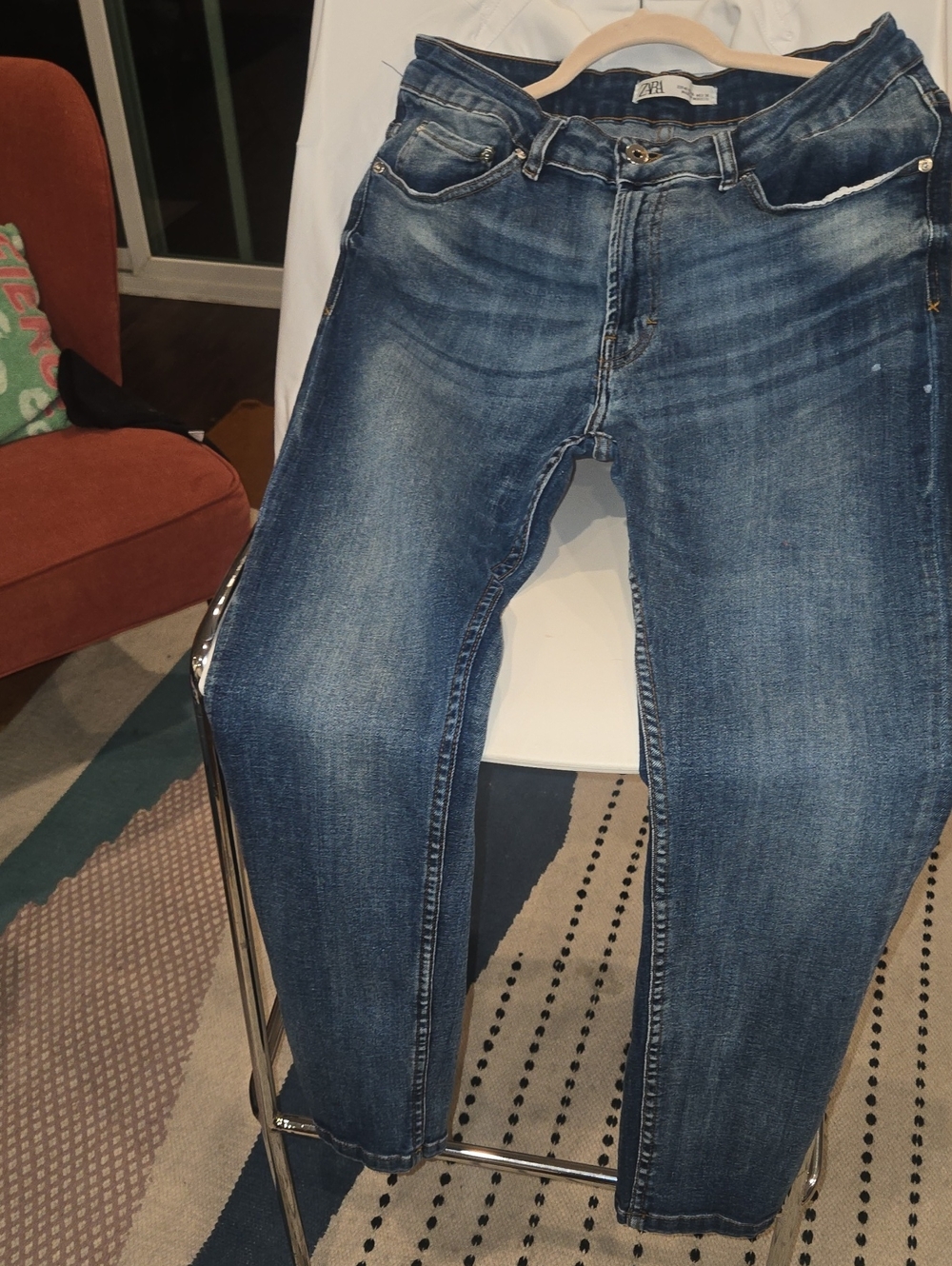 Zara Slim Fit Men's Jeans in Mid Blue Wash